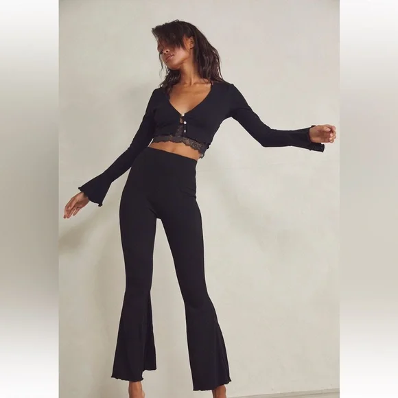 Free People Soul Mate Ribbed Flare Pant - Picture 1 of 3